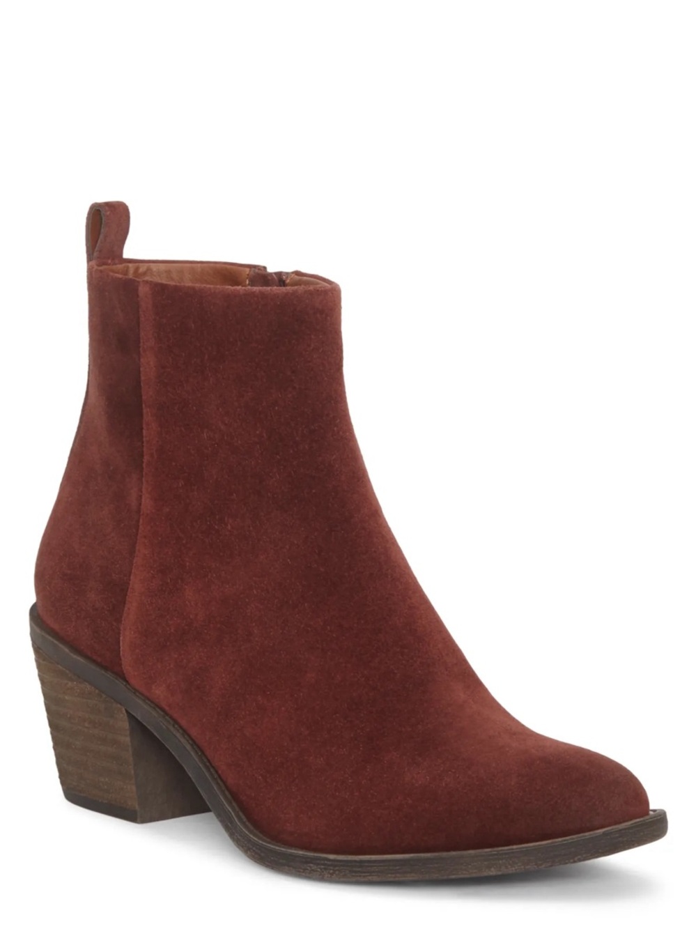 Lucky Brand Natania Ankle Boots Suede Leather Brown Rust Size 8.5